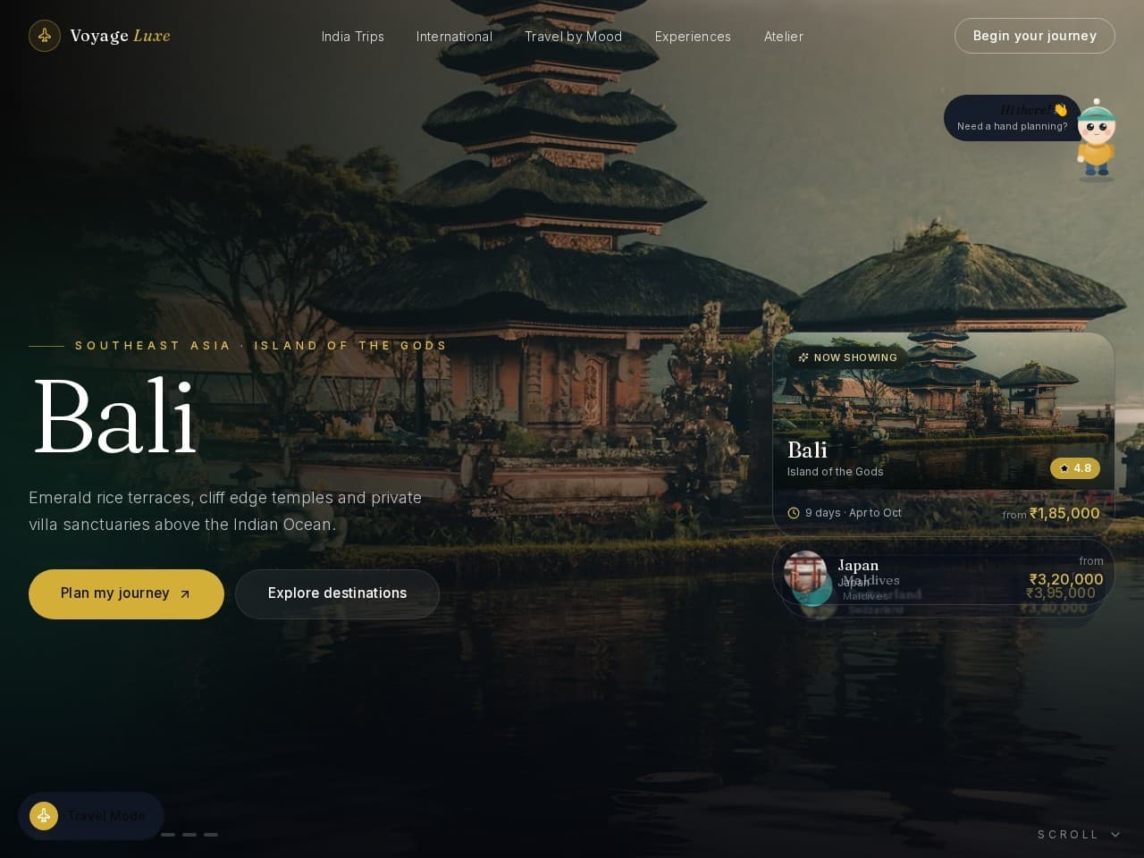 Voyage Luxe website designed and built by AEGIBIT